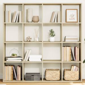 vidaXL grāmatu plaukts ozola krāsa 137,5x29x137,5 cm inženierijas koks