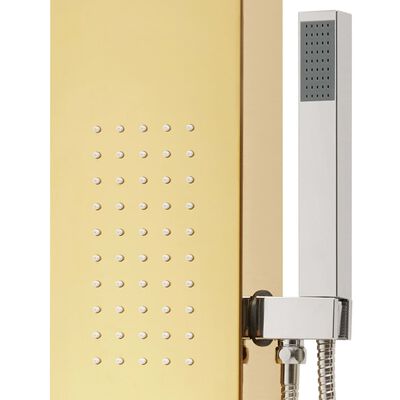 vidaXL dušas paneļa sistēma, nerūsējošs tērauds 201, zelta krāsā