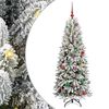 vidaXL Mākslīgā Ziemassvētku eglīte su 150 LED ar statīvu Balts 150 cm