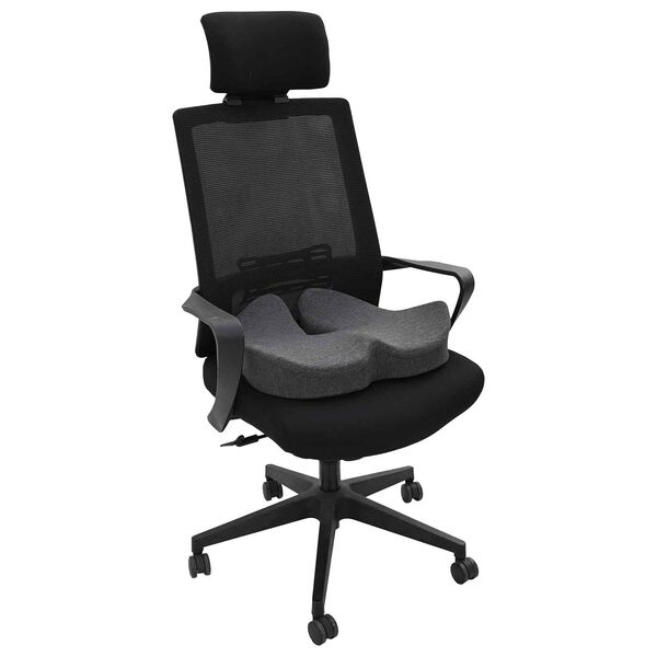 vidaXL Sēdvietas spilvens Tum&scaron;i pelēks 50 x 43 x 10 cm Atmiņas putas