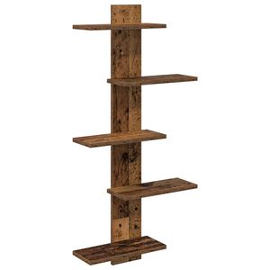 vidaXL Sienas Brīvstāvo&scaron;a Plaukts Vecs koks 48,5 x 15 x 101 cm