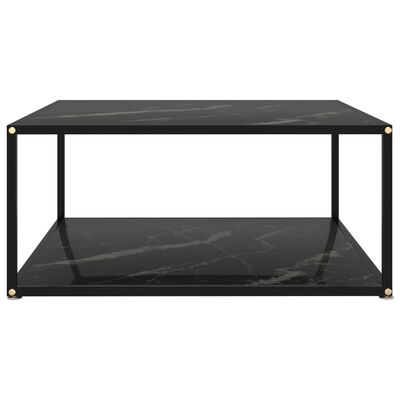 vidaXL kafijas galdiņš, 80x80x35 cm, melns, rūdīts stikls