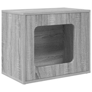 vidaXL Kaķu māja Pelēks Sonoma 51 x 30 x 42,5 cm Inženierijas koks