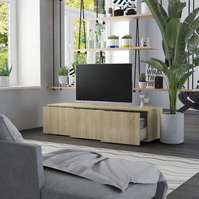 vidaXL TV skapītis, ozolkoka krāsa, 120x34x30 cm, skaidu plāksne