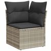 vidaXL dārza stūra dīvāns ar matračiem, gai&scaron;i pelēka PE rotangpalma