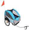 vidaXL bērnu velo piekabe, 30 kg, pelēka ar zilu