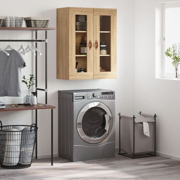 vidaXL sienas skapītis, ozolkoka krāsa, 69,5x34x90 cm