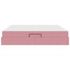 vidaXL Gulta ar uzglabā&scaron;anas vietu un matraci Rozā 200 x 200 cm Samts