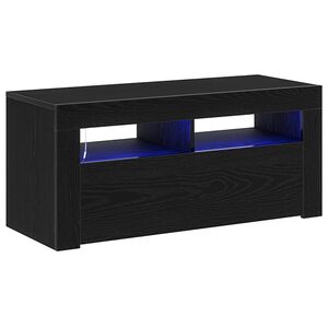 vidaXL Televizora skapī&scaron;a Melns ozolkoks 90 x 35 x 40 cm