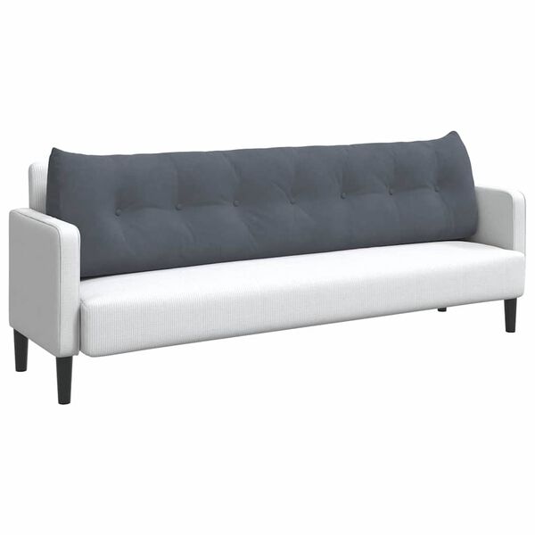 vidaXL Atpakaļ spilvens Tum&scaron;i pelēks 200 x 24 x 50 cm Samts