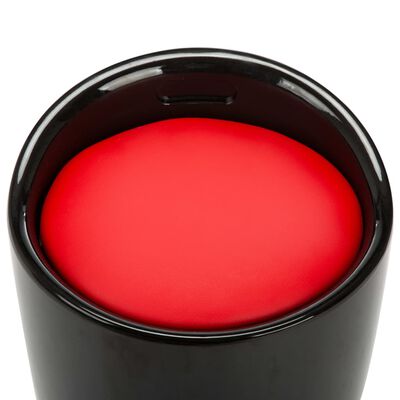 vidaXL sols ar uzglabāšanas nodalījumu, melna un sarkana mākslīgā āda