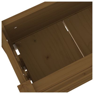 vidaXL puķu kaste, 112x25x104,5 cm, priedes masīvkoks, medus brūna