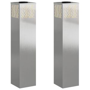 vidaXL Saules LED ceļa gaisma 2 gab. Silti balts 18 x 18 x 80 cm