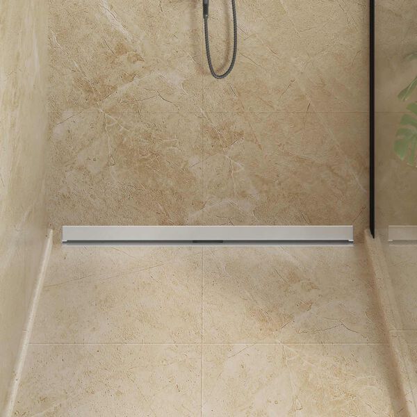 vidaXL Pie sienas piestiprināta du&scaron;as notekūdeņu Sudraba 100 cm