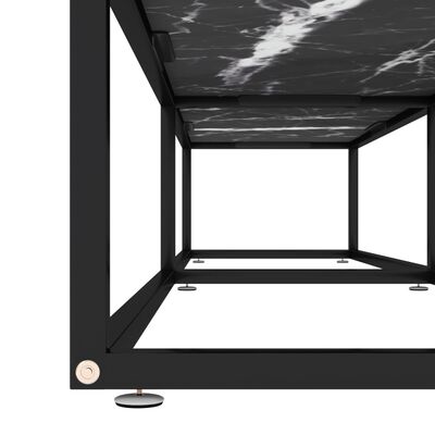 vidaXL TV plaukts, 180x40x40,5 cm, rūdīts stikls, melns marmora raksts