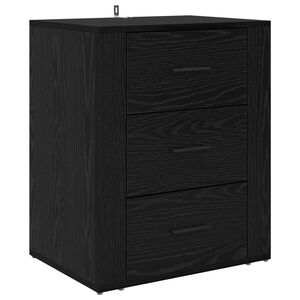 vidaXL Nakts skapītis Melns ozolkoks 35 x 50 x 60 cm Inženierijas koks