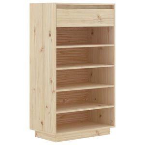 vidaXL apavu plaukts, 60x34x105 cm, priedes masīvkoks