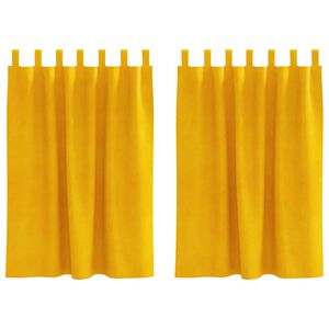 vidaXL Aptum&scaron;ojo&scaron;ie aizkari 2 pcs Sinapsu dzeltena 140 x 140 cm Samts