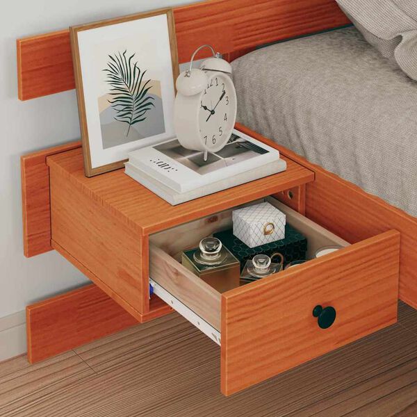 vidaXL Gultas rāmis Vaks brūns 100 x 200 cm Ciets priedes koks