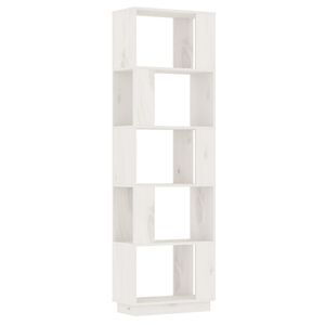 vidaXL grāmatu plaukts, balts, 51x25x163,5 cm, priedes masīvkoks