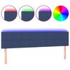 vidaXL gultas galvgalis ar LED, 160x5x78/88 cm, zils audums