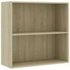 vidaXL 2-līmeņu grāmatu plaukts ozola 80x30x76,5 cm inženierijas koks