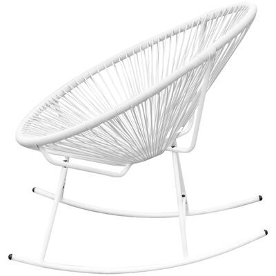 vidaXL dārza šūpuļkrēsls, balts, PE rotangpalma