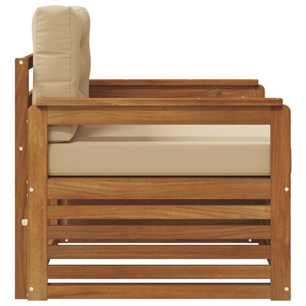 vidaXL Āra dīvānu komplekts Cieta akācijas koks un poliesters Dabiska