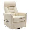 vidaXL masāžas krēsls, paceļams, krēmbalta mākslīgā āda