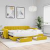 vidaXL izvelkams dīvāns ar atvilktnēm, dzeltens, 80x200 cm, samts