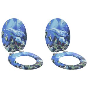 vidaXL tualetes poda sēdekļi, lēni aizverami, 2 gab., delfīnu dizains