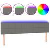 vidaXL gultas galvgalis ar LED, 200x5x78/88 cm, tum&scaron;i pelēks audums