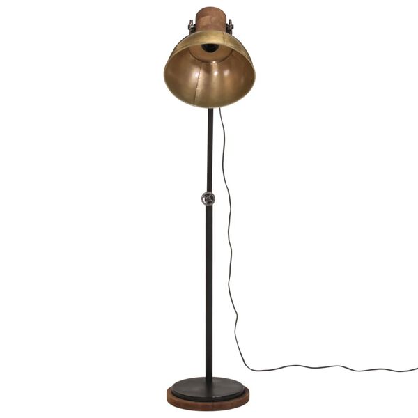 vidaXL grīdas lampa, 25 W, antīka misiņa krāsa, 30x30x100-150 cm, E27