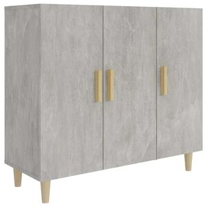 vidaXL kumode, betona pelēka, 90x34x80 cm, inženierijas koks
