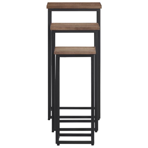 vidaXL augu statīvi, 3 gab., masīvs tīkkoks