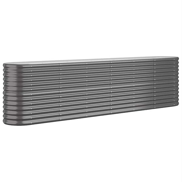 vidaXL augstā puķu kaste, 260x40x68 cm, cinkots tērauds, antracītpelēka