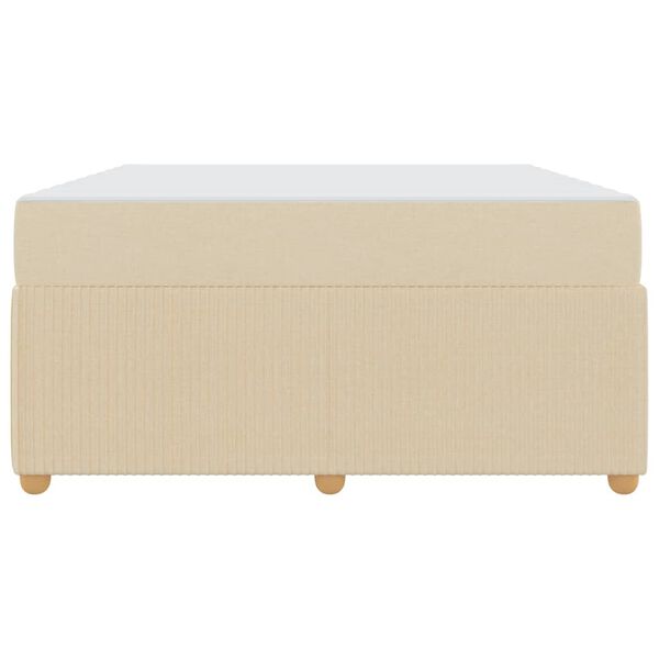vidaXL Gultas rāmis ar matraci Krēmkrāsa 160 x 200 cm audums