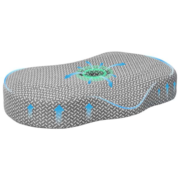 vidaXL Kakla spilvens Pelēks 53 x 34,5 x 10,5 cm Atmiņas putas