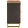 vidaXL naktsskapītis, brūns un melns, 50x33x60 cm, mango masīvkoks