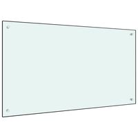 vidaXL virtuves sienas panelis, 100x60 cm, rūdīts stikls, balts