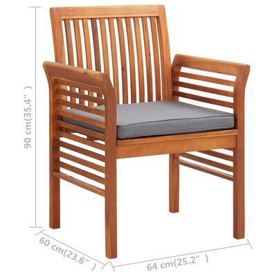 vidaXL dārza krēsls ar matraci, akācijas masīvkoks