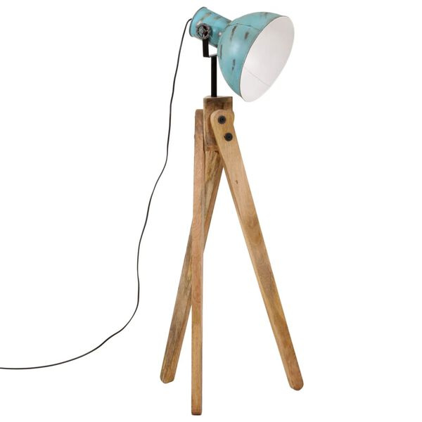 vidaXL grīdas lampa, 25 W, bružāti zila, 45x45x120 cm E27