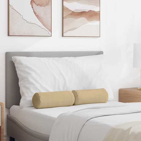 vidaXL Spilveni 2 pcs Pelēki zaļa &Oslash; 15 x 40 cm Korduroja audums