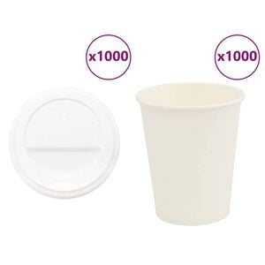 vidaXL papīra kafijas krūzes ar vākiem 1000 gab 8 unces 200 ml