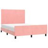 vidaXL gultas rāmis ar galvgali, rozā samts, 140x200 cm