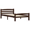 vidaXL gultas rāmis ar 2 atvilktnēm, tum&scaron;i brūns, priede, 100x200 cm