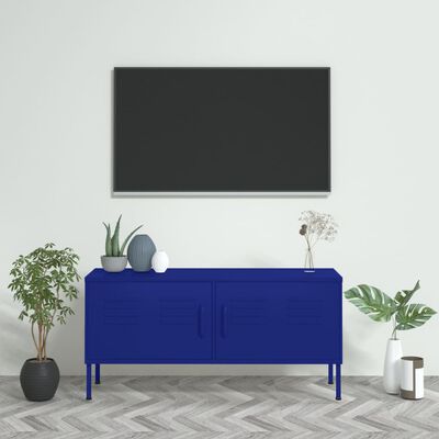vidaXL TV skapītis, 105x35x50 cm, tērauds, tumši zils