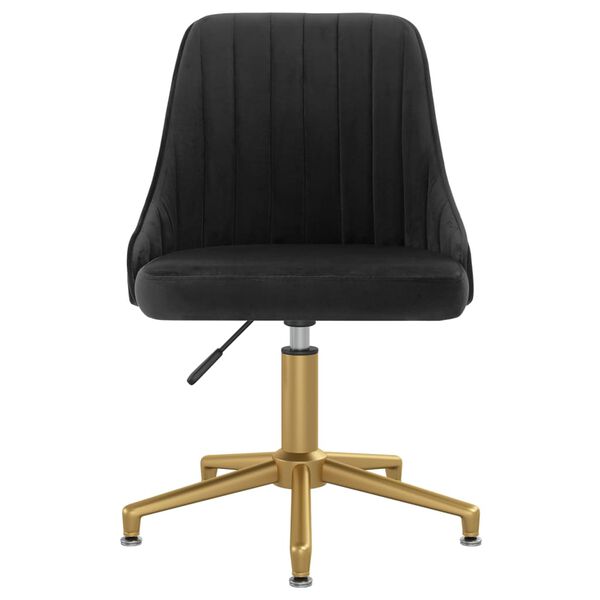 vidaXL grozāms virtuves krēsls, melns samts