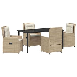 vidaXL Dārza ēdamgalds 5 pcs Bē&scaron;a un gai&scaron;i pelēka poliratāns