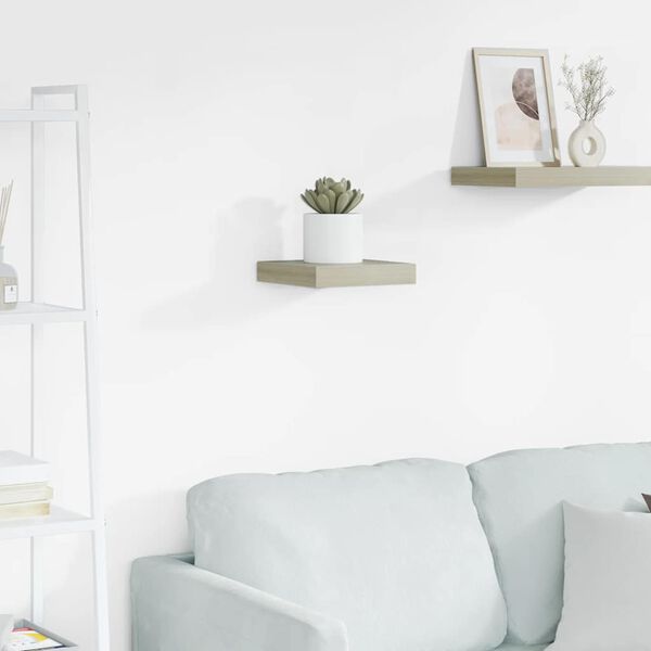 vidaXL sienas plaukts, ozolkoka krāsā, 23x23,5x3,8 cm, MDF